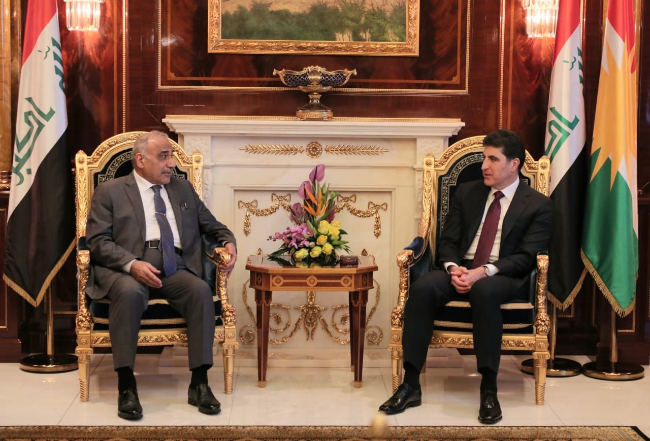 Nechirvan Barzani, Adel Abdul Mahdi call for a national dialogue to resolve Baghdad-Erbil disputes