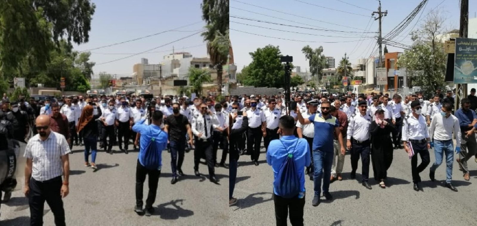 برگزاری تظاهرات در سلیمانیه در اعتراض به کاهش حقوق کارمندان و حقوق بگیران