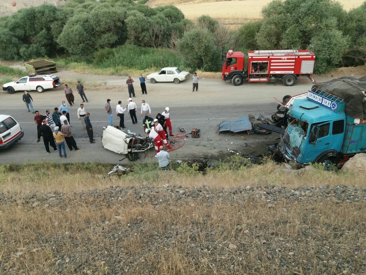 2 کشته در تصادف رانندگی جاده دیواندره به سنندج