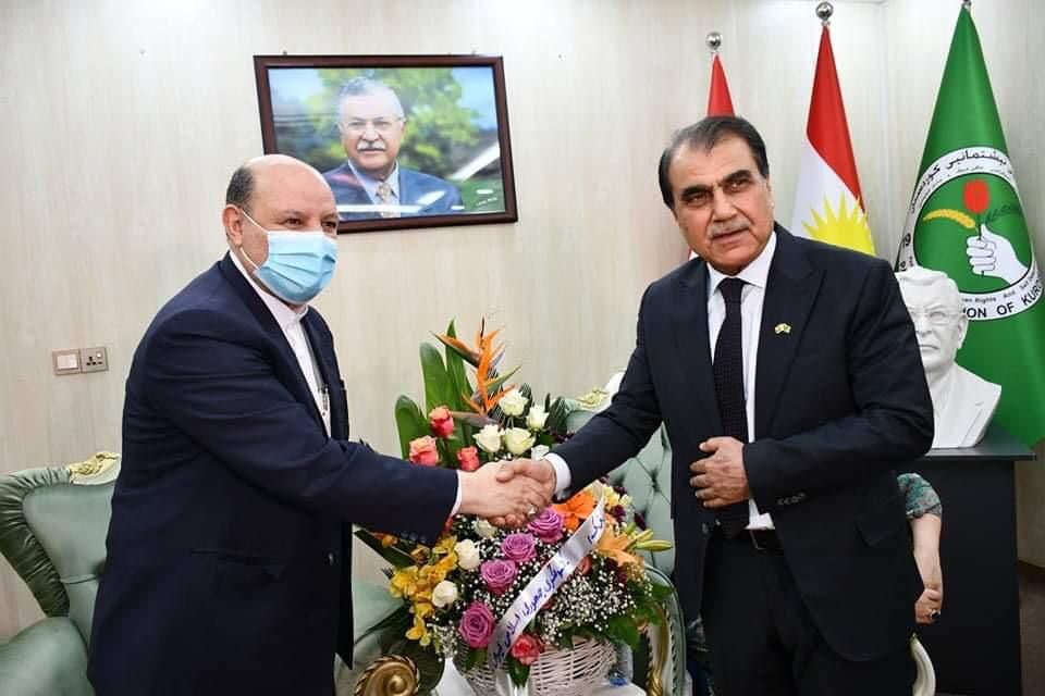 سەرکۆنسوڵی ئێران لە هەولێر، پیرۆزباییی یادی دامەزرانی یەکێتیی نیشتمانیی کوردستان دەکات