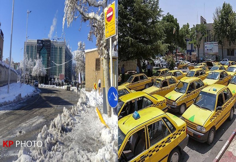 فقدان تاکسی در روزهای برفی در شهر تاکسی ها/ شهرداری سنندج در غافلگیری محض