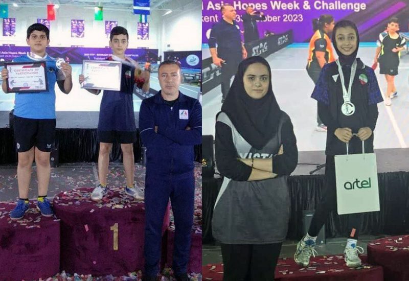 کسب نشان طلا و نقره توسط پینگ پنگ بازان کردستانی در رقابت های قهرمانی آسیای میانه