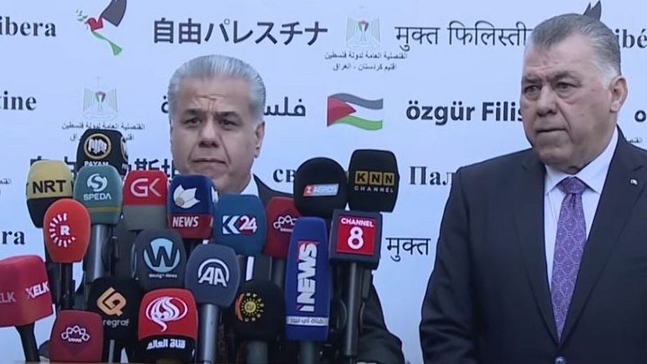 شاندێکى سەرۆکایەتیى هەرێم سەردانى کۆنسوڵخانەى فەلەستینیان کرد