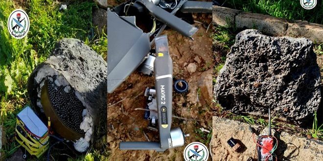 خنثی سازی چند بسته انفجاری در حومه درعا و سرنگونی یک پهپاد در نزدیکی مرز سوریه و اردن توسط ارتش سوریه