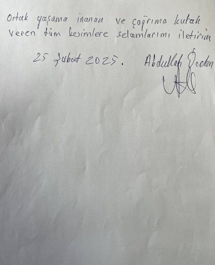 دستنوشته فراخوان تاریخی عبدالله اوجالان منتشر شد