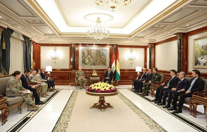 دیدار نچیروان بارزانی با فرمانده ائتلاف آمریکایی در عراق و سوریه