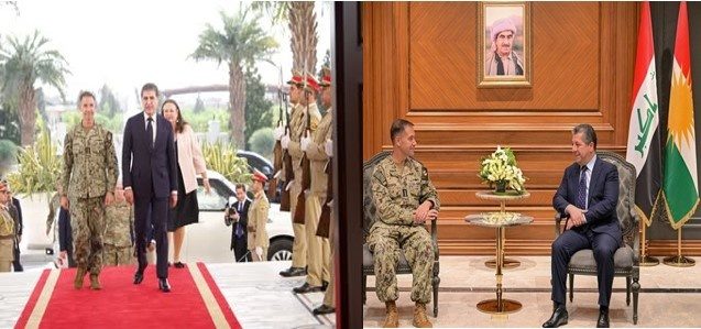 نێچیرڤان بارزانی و مەسروور بارزانی لەگەڵ فەرماندەی سێنتکۆم کۆ بوونەوە