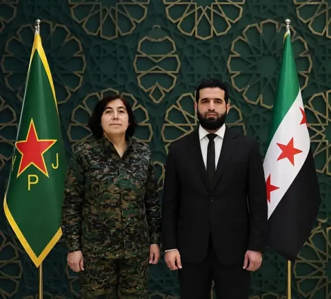 دیدار فرماندهان YPJ با وزیر کشور دولت موقت سوریه